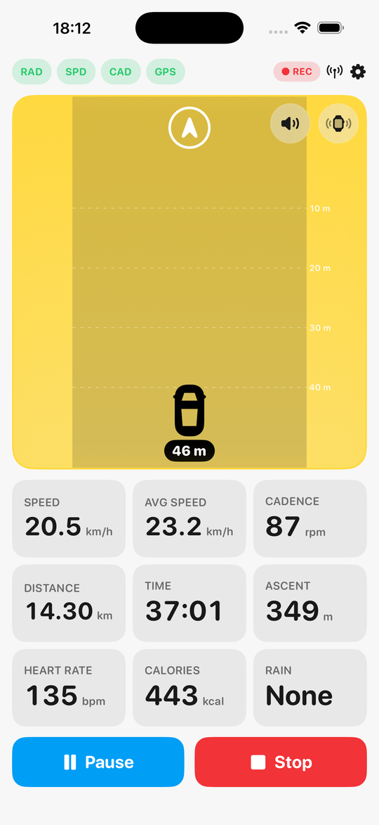 Vehicle detected far back