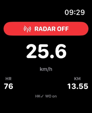 Apple Watch — radar-off warning